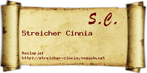 Streicher Cinnia névjegykártya